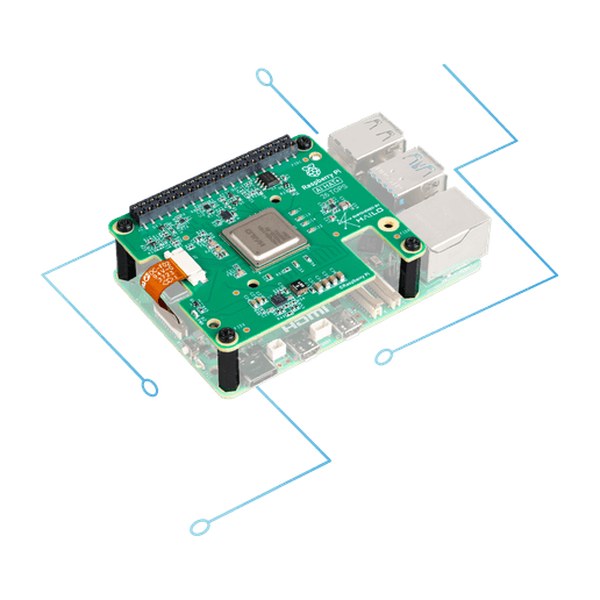 Плата ИИ-ускорителя Raspberry Pi AI HAT+ 26 TOPS (Hailo-8)