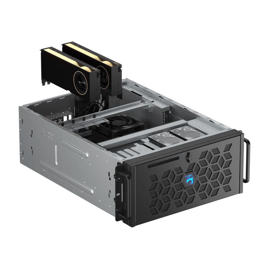 GPU-сервер Digital Razor RackStation AI RS64-192-1024, 4.5U, 2× NVIDIA RTX PRO 6000 96 ГБ