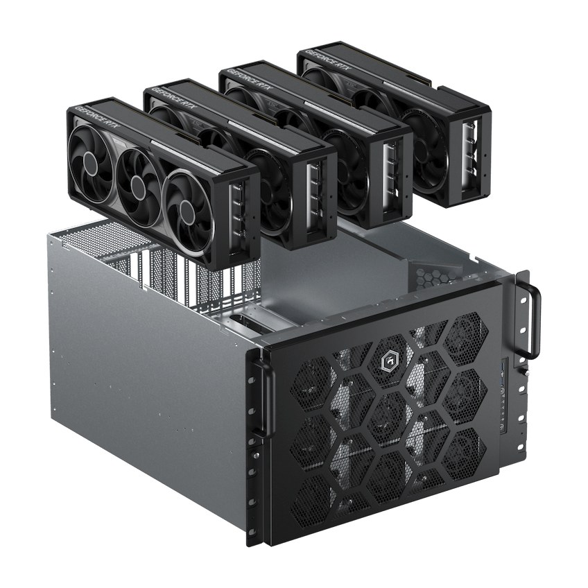GPU-сервер Digital Razor DevBox AI DV32-128-512-A, 6.5U, 4× NVIDIA RTX 5090 32 ГБ
