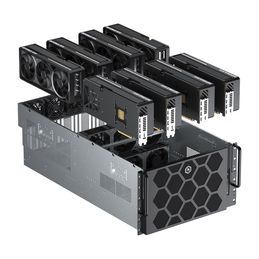 GPU-сервер Digital Razor Scale S128-256-1536, 6U, 8× NVIDIA RTX 5090 32 ГБ