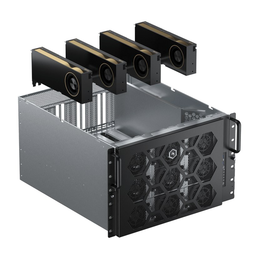 GPU-сервер Digital Razor DevBox AI DV96-564-1024-A, 6.5U, 4× NVIDIA H200 NVL 141 ГБ