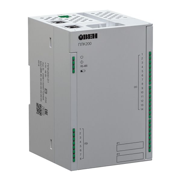 Программируемый контроллер ОВЕН ПЛК200, CODESYS V3.5, 2 × Ethernet