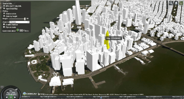 3D Визуализация данных в ГИС Cesium