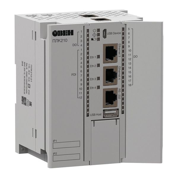 Программируемый контроллер ОВЕН ПЛК210-14, CODESYS V3.5, 4 × Ethernet